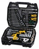 На фото Набор ключей и насадок торцевых Mastertool 1/4”, 3/8”, 1/2” с трещоткой 72 зуба, 121 шт (78-5121)