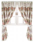 На фото Штора Прованс Gobelin 170х140 см 2шт Красная с мережкой (.003656)