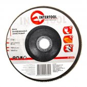 На фото Диск шлифовальный лепестковый Intertool 180*22мм, зерно K100 (BT-0230)