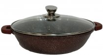 Сотейник Zurrichberg 28 х 7 см с мраморным покрытием (ZBP-7091 Burgundy) На фото Сотейник Zurrichberg 28 х 7 см с мраморным покрытием (ZBP-7091 Burgundy)