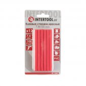 На фото Комплект клеевых стержней Intertool красных 7.4мм*100мм, 12шт (RT-1043)