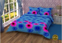 На фото Постельное белье Leleka-Textile Полиэстер 145х210 Синие Полуторные