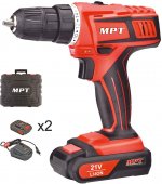 На фото Шуруповерт Mastertool PROFI 21V Li-ion 1.5 Ач, 0-400/1450 об/мин, 10мм, 2 АКБ, кейс (MCDT2126.B2)