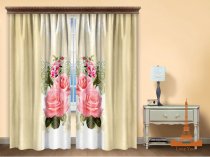 На фото Штора Love you Пинк Полиэстер 150х270 см 2шт Розовая