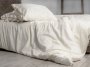 На фото Постельное белье Owl Crema на завязках 200х220 евро (SNZ20-0709)