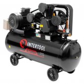 На фото Компрессор Intertool 200л, 10HP, 7.5кВт, 380В, 8атм, 1050л/мин. 3 цилиндра (PT-0040)
