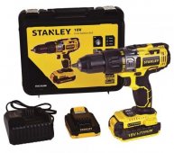 На фото Шуруповерт дрель ударный STANLEY 18 V в кейсе, 2 Li-ion патрон 13 мм (SCH201D2K-RU)