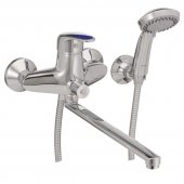 На фото Смеситель для ванны Haiba MAGIC 006 с синей ручкой (HB0694)