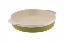 На фото Форма для запекания Granchio Natura Oliva Green Ceramica collection круглая Ø 28 см (88514)
