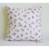 На фото Подушка декоративная Прованс Lilac Rose 40x40 см Фиолетовый цветок с мережкой (.003691)