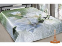 На фото Покрывало Love you Элегия Шелк 3D 200х220 см Белое