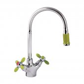 Смеситель для кухни ZERIX Z5860-11 (салатовые ручки) (ZX0351) На фото Смеситель для кухни ZERIX Z5860-11 (салатовые ручки) (ZX0351)