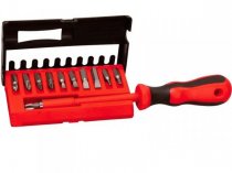 На фото Отвертка диэлектрическая Mastertool с насадками 25 мм 11 шт в кейсе (40-0041)