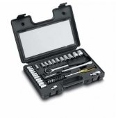 На фото Набор головок торцевых Stanley 1/4", 3/8" с инструментами, 40 шт (1-87-192)