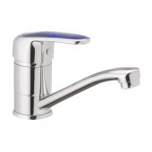 Смеситель для раковины Haiba MAGIC 004 с синей ручкой (излив 15 см) (HB0666) На фото Смеситель для раковины Haiba MAGIC 004 с синей ручкой (излив 15 см) (HB0666)