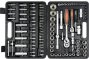 На фото Набор головок торцевых, насадок Sthor 1/2" с инструментами 108 шт (58685)