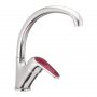 На фото Смеситель для кухни Haiba MAGIC 777 с красной ручкой (HB0680)