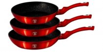 На фото Набор сковородок Berlinger Haus Burgundy Metallic 3 предмета BH-1288N